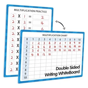 Dry Erase 9" x 12", Double-Sided Times Table, Large Multiplication Chart - Picture 1 of 6