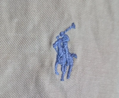 Polo Ralph Lauren uomo camicia con bottoni XL Blake misto seta lino avorio - Immagine 1 di 4
