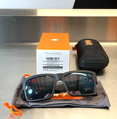 Gafas de sol SPY Optic CYRUS en negro mate lentes espejadas azul polar Happy Boost Foto 1 de 4