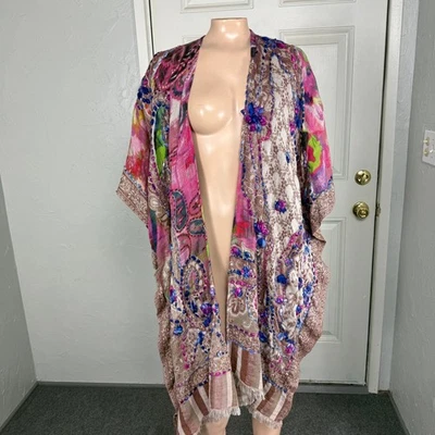 Camisa para mujer Soft Surroundings talla única floral bohemio kimono boho 1BE23 Vv8 Foto 1 de 4