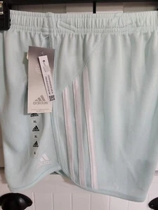 Girls Youth Kids Adidas Shorts NEW Ice Mint Size XL 16 - Picture 1 of 2