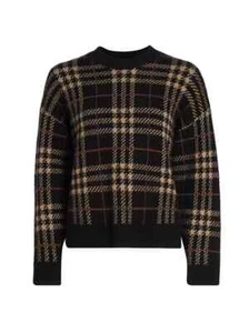 EN SAISON Bronte Plaid Sweater, Black, Size Small $88 - Picture 1 of 6