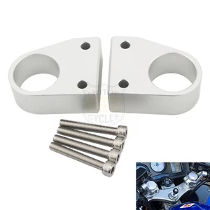 1X For Honda Interceptor VFR800 2014-2017 Motorcycle Handle Bar Riser Silver Kit - Picture 1 of 7
