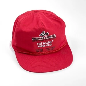 HITACHI CAPPELLO VINTAGE Rosso SNAPBACK RARO CAPPELLO DA LAVORO Elettroutensili - Foto 1 di 11