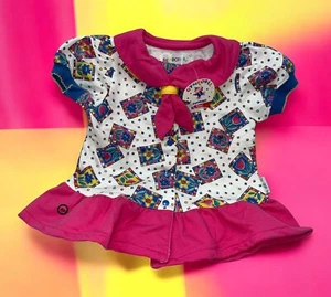 NWT Vintage Gymboree 90's Dress SIZE XS 100% cotton flowers pink blue colorful - Picture 1 of 5
