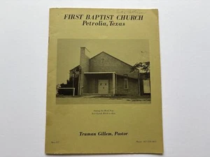 Vintage First Baptist Church Petroli, Texas Directory Circa 1970 - Picture 1 of 7