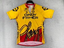 Gary Fisher Cycling Jersey Adult Extra Large Yellow Red 1/2 Zip Poly Blend