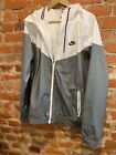 Nike (Nwt) Men?S Gray & White Windrunner-Zip Lightweight Jacket-Size  Large