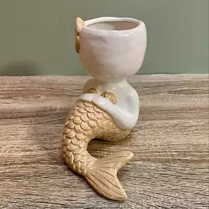 Ceramic Planter Sitting Mermaid Plant Pot Seaside Beach Indoor Plant Pot Home - Picture 1 of 9