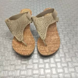 Croft & Barrow® Agnes gold Women's Wedge Sandals size 6.5 - Picture 1 of 8