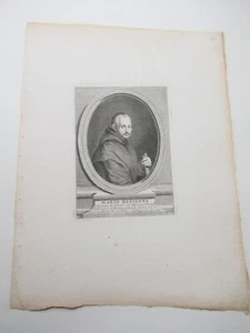 BEAU PORTRAIT GRAVE MARIN MERSENNE PHILOSOPHE 1730 MAINE SARTHE Signé DUPIN - Picture 1 of 4