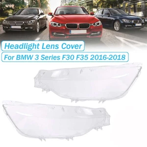 2x Klar Scheinwerferglas Linse Abdeckung L+R Für BMW 3 Series F30 F31 2016-2018 - Picture 1 of 10