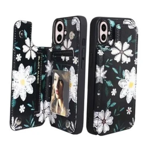 Women Phone Wallet Case Compatible for iPhone 16 with Card Holder,Premuim Lace - Picture 1 of 7