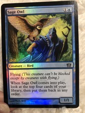 FOIL Sage Owl x1 Eighth Edition 8th 1x Magic the Gathering MTG -NM