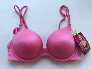 NWT Lily Of France Extreme Push Up Underwire Bra 2175200 PINK 34B - Picture 1 of 9