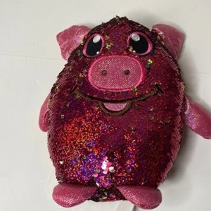 Shimmeez rosa und gold Pailletten Schwein Plüschtier von Beverly Hills Teddybär Co. 9 Zoll - Bild 1 von 8