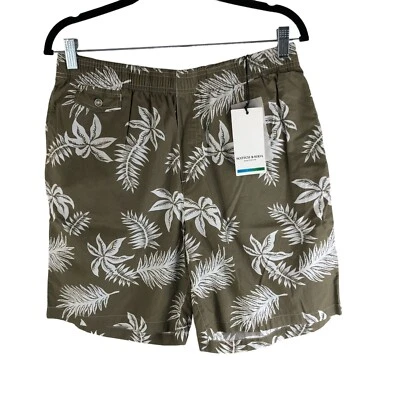 Bermudas Pantalones Cortos Scotch & Soda Para Hombres Calce Suelto Algodón Verde Oliva Estampado Floral M Foto 1 de 4