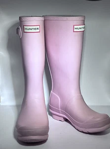 Hunter Boots Girls Pink Waterproof TALL Rubber RAIN BOOTS US Girls 3 Big Kids - Picture 1 of 4