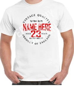 T-Shirt 23. Geburtstag Herren personalisiert Geschenk Name Ort 31. 45. Jahre - Bild 1 von 5