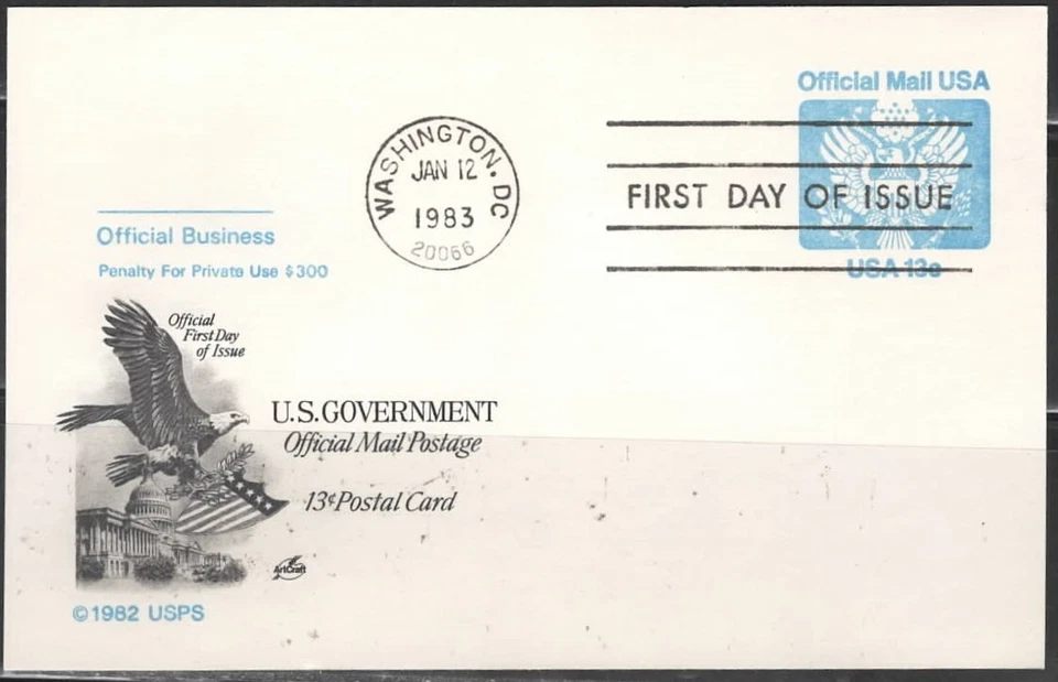US Scott #UZ2 Official Mail Post Card First Day of Issue - Image 1 of 1