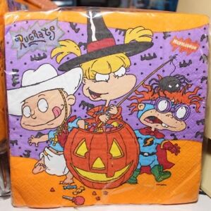 16 VINTAGE NICKELODEON RUGRATS HALLOWEEN LUNCHEON NAPKINS NEW PARTY SUPPLIES