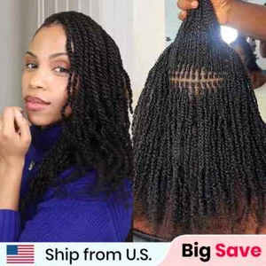 100% Human Hair Braiding Hair for Braiding Afro Kinky Bulk Mini Twist Natural - Picture 1 of 35
