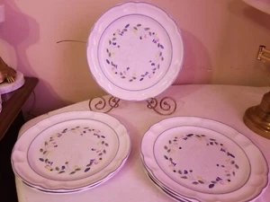 Set of 6 Dinner Plates Vintage Floral Expressions Stoneware Mexico - Picture 1 of 3