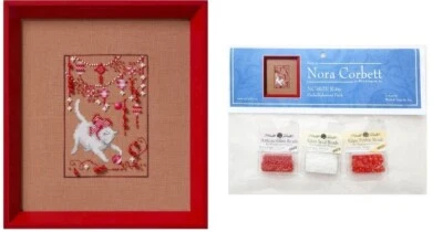 NORA CORBETT (MIRABALIA DESIGNER) Nora Corbett Mirabilia Cross Stitch PATTERN & EMBELLISHMENT PK Kitty NC362 Xmas