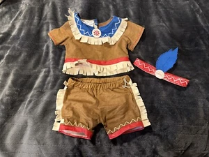 HTF BUILD A BEAR AMERICAN INDIAN BOY COSTUME OUTFIT "HAS ISSUES" - Picture 1 of 8