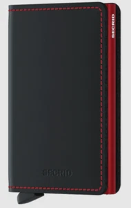 Secrid Men's Minimalist Slim Wallet RFID Protected Black/Red Leather NEW in Box - Picture 1 of 7