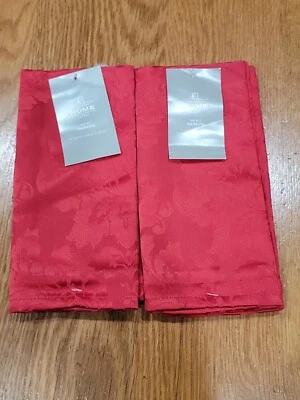 NWT J C Penney Home Collection Red Damask 19 in X 19 in Dinner Napkins set of 4  - Image 1 of 4