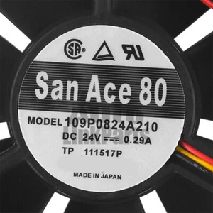 1PCS For Sanyo 109P0824A210 SANACE80 24V 0.29A 3pin 80*32mm Cooling Fan - Picture 1 of 4