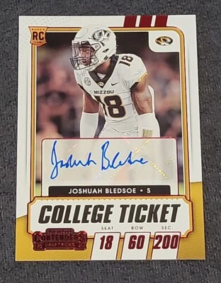 JOSHUAH BLEDSOE- 2021 Contenders Draft Picks Rookie Ticket Red Auto - #255  - Image 1 of 2