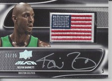 KEVIN GARNETT 2008-09 UD BLACK AUTO AUTOGRAPH USA FLAG PATCH #ED 21/25 RARE SSP