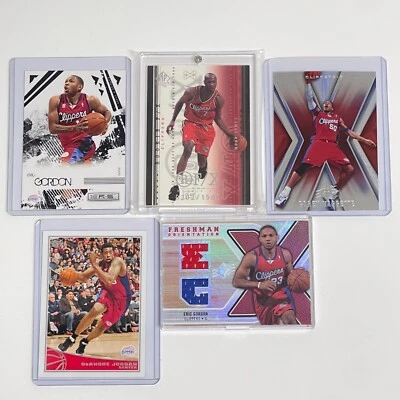Lot 5 Clippers Basketball Cards – Eric Gordon Rookie Patch, Odom RC, More! - Image 1 of 3