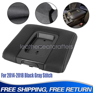 For GMC Sierra 1500 2500 2014 2015-2018 Gray Stitch Console Lid Armrest Cover - Picture 1 of 20