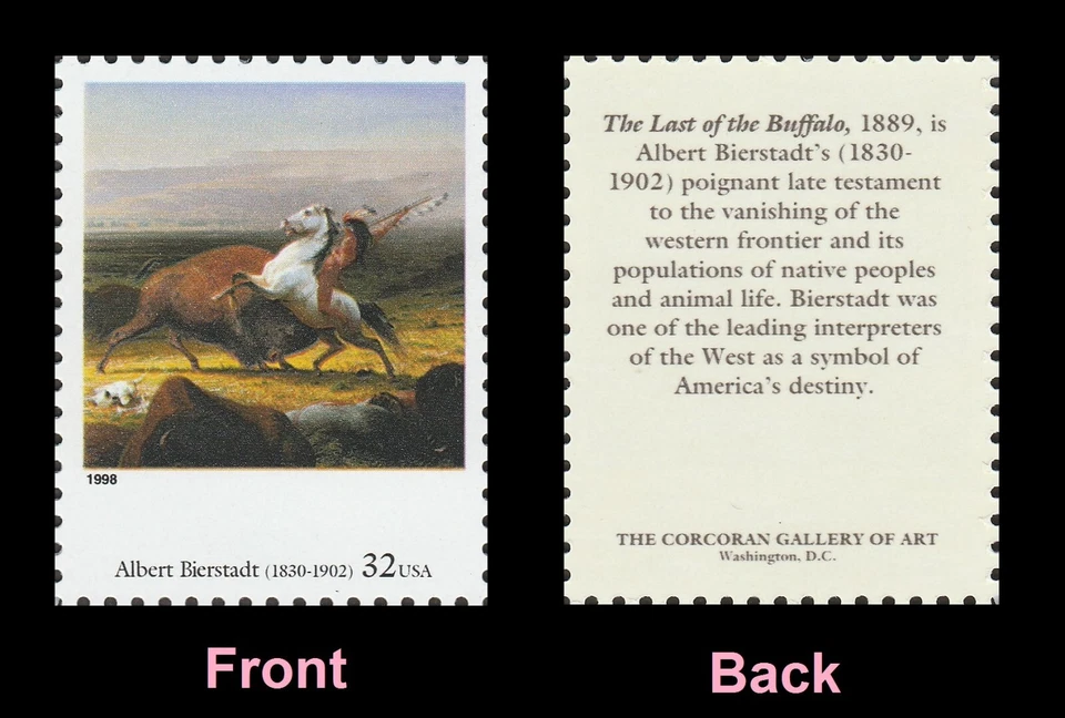 US 3236m American Art The Last of Buffalo Albert Bierstadt 32c single MNH 1998 - Image 1 of 1