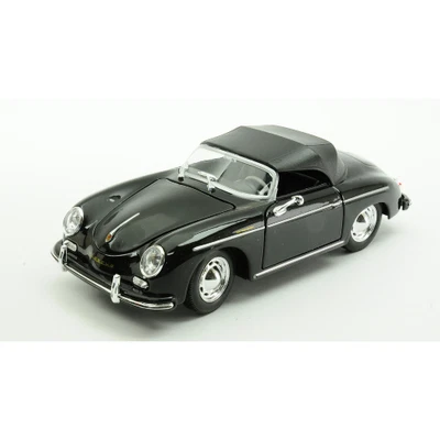 PORSCHE 356 A SPEEDSTER CLOSED BLACK 1:24 Welly Auto Stradali Modellino Nuovo - Immagine 1 di 2