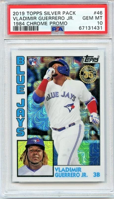 2019 Topps Update VLADIMIR GUERRERO JR Silver Pack 1984 Chrome Mojo PSA 10 RC 46 - Image 1 of 2