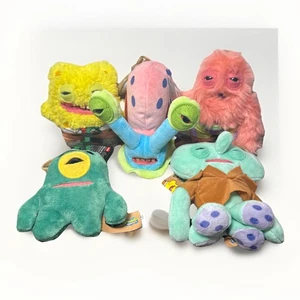 SET OF 5! Zuru Fuggler x Spongebob Squarepants Keychain Plush Key Ring 5” - Picture 1 of 8