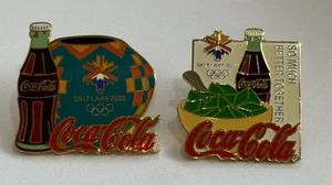 Two Salt Lake City Olympics Coca Cola Pins Features Bottle - Picture 1 of 7
