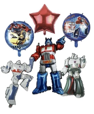 (6) Transformers 6 Piezas Globo de Lámina Cumpleaños Fiesta Suministros Decoración Abejorro Robot Foto 1 de 4