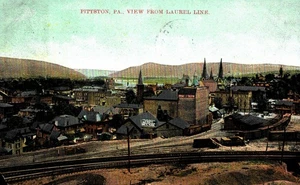 Pittston, Pennsylvania, Blick von der Laurel Line, alte Postkarte - Bild 1 von 2