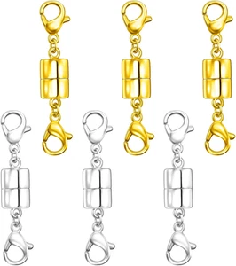 Doppel Karabinerverschluss Magnet Halskette Verschlüsse und Verschlüsse 14K Gold und Silber M - Bild 1 von 12