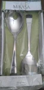 Mikasa Serena 2-Piece Premium Stainless Steel Salad Serving Set 5147646 Box Dama - Picture 1 of 2