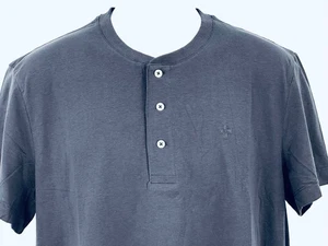 VINCE CAMUTO Men's Large Phantom Black Henry Short Sleeve Henley Shirt NWT - Picture 1 of 11