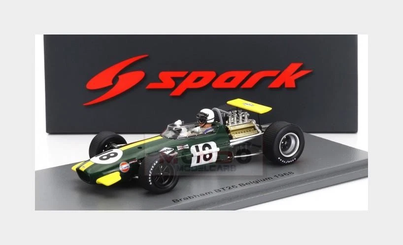 1:43 SPARK Brabham F1 Bt26 #18 Belgium Gp 1968 Jack Brabham S8311 - Immagine 1 di 2