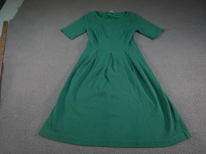 Boden Dress Womens 8 Long Green Fit & Flare Pleated Cottagecore Peasant Fairy - Picture 1 of 16