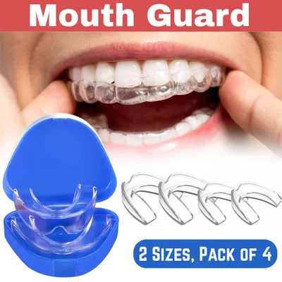 Moldable Mouth Guard 2 Sizes, Pack of 4 Teeth Clenching Grinding at Night Sleep - Image 1 of 4