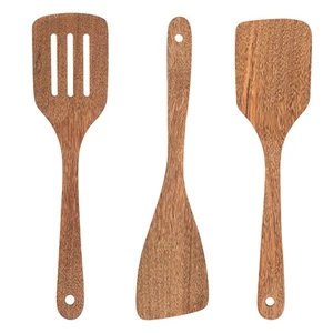 3 Pcs Nonstick Cookware Spatula Solid Wood Domestic Cooking Utensils - Picture 1 of 12